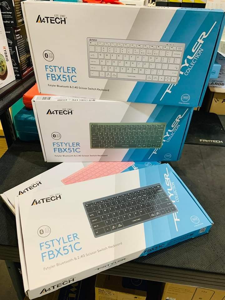 A4Tech Fstyler FBX51C Bluetooth & 2.4G Scissor Switch Keyboards Baby ...