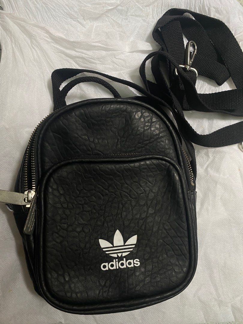 Adidas mini backpack faux top leather