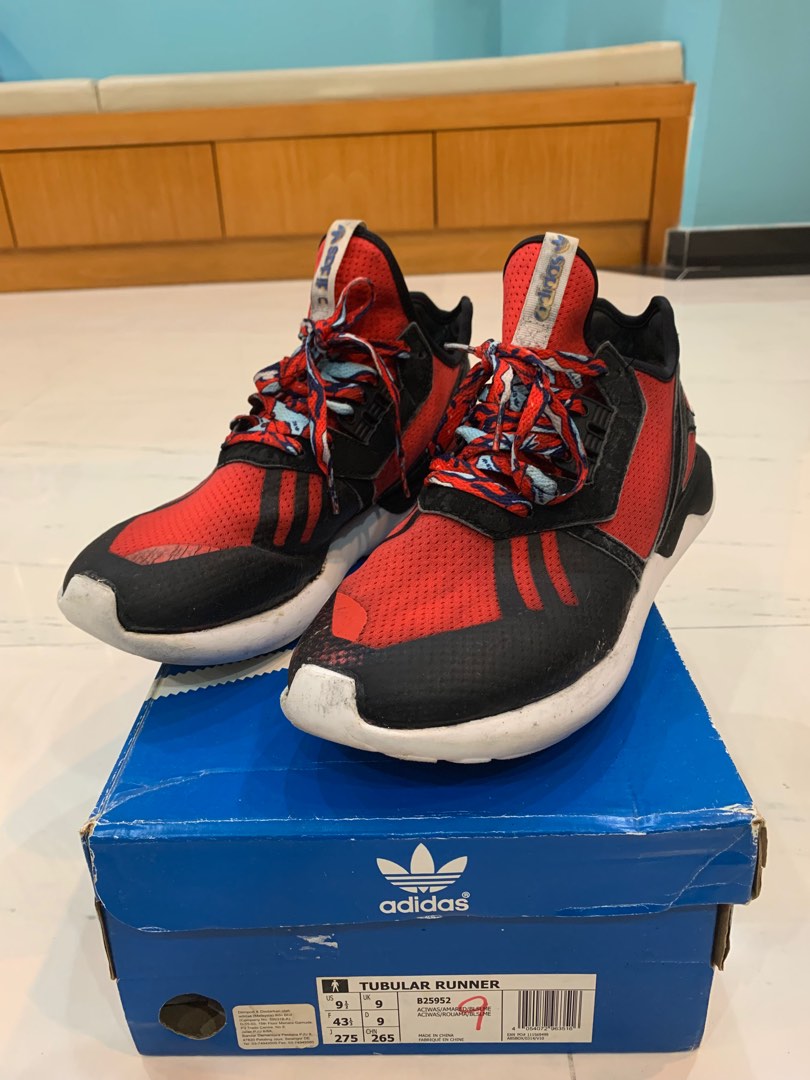 Adidas Tubular Runner “Red Black”, Men's Fashion, Footwear