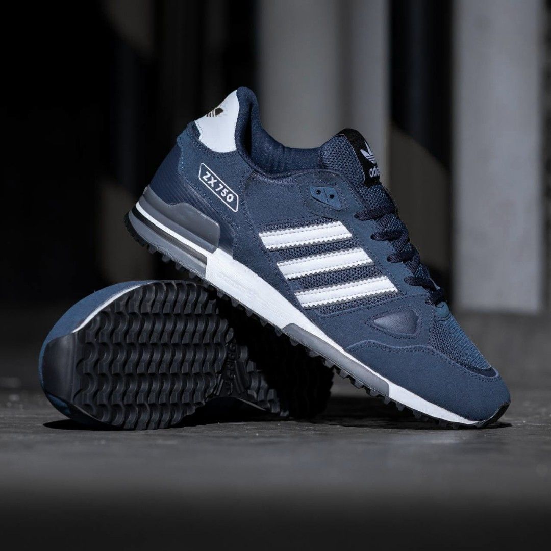ADIDAS ZX 750 NAVY WHITE Fesyen Pria Sepatu Sneakers di Carousell