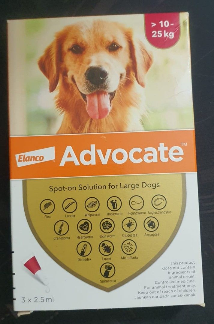 ADVOCATE Spot On Solution for Dog ( M & L size ) > 10kg 25kg, Pet