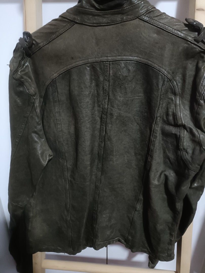 All saints 2024 distressed leather jacket