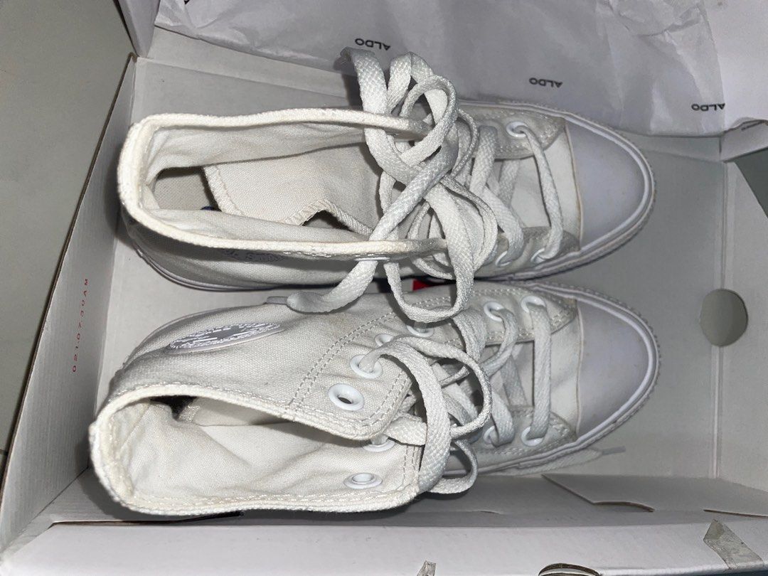 All White Converse Chuck Taylor High Tops Women s Fashion