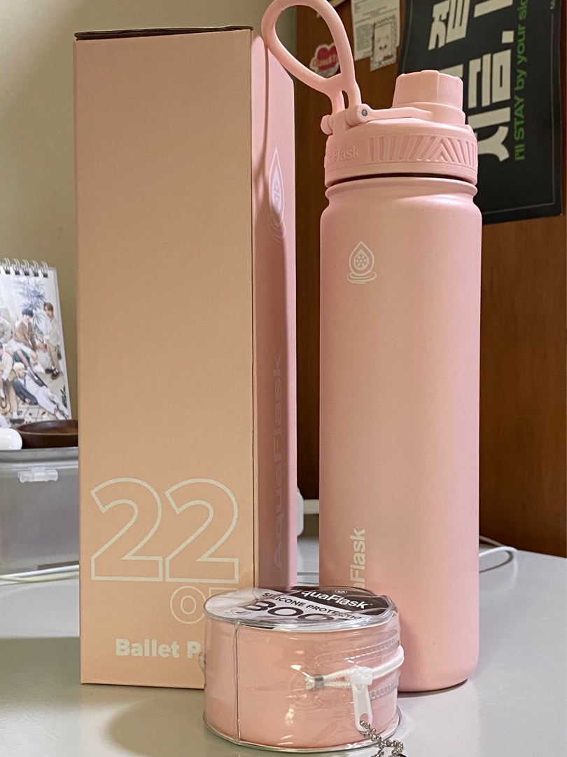 Aquaflask Ballet Pink (22oz) with Boot, Furniture & Home Living