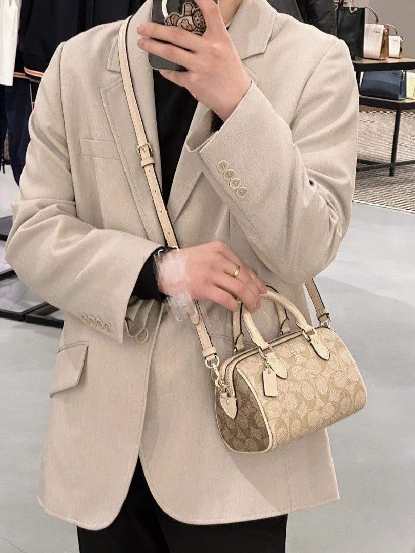 Authentic Coach mini satchel signature canvas Women s Fashion Bags Wallets Cross body Bags on Carousell
