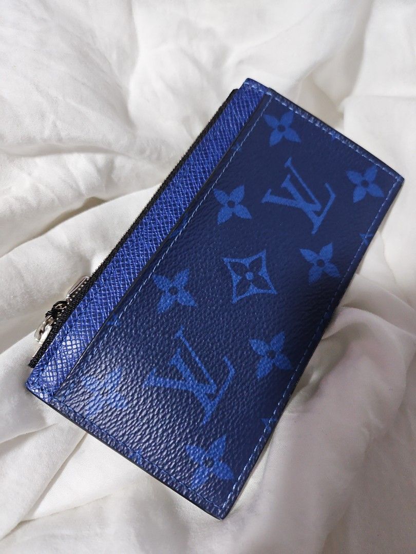 LOUIS VUITTON CARD HOLDER REVIEW  LV coin card holder Cobalt Taiga Leather  & Pacific Monogram 