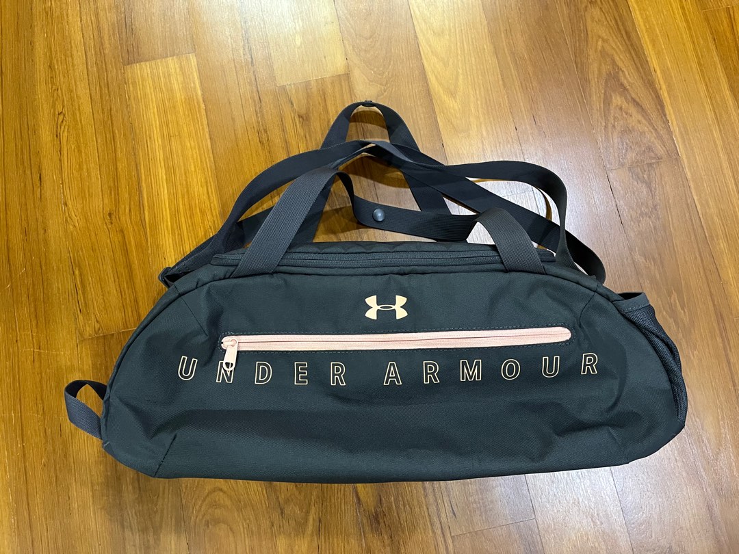 Authentic Under Armour Duffle Bag (Grey with Coral Pink Logo and Zip