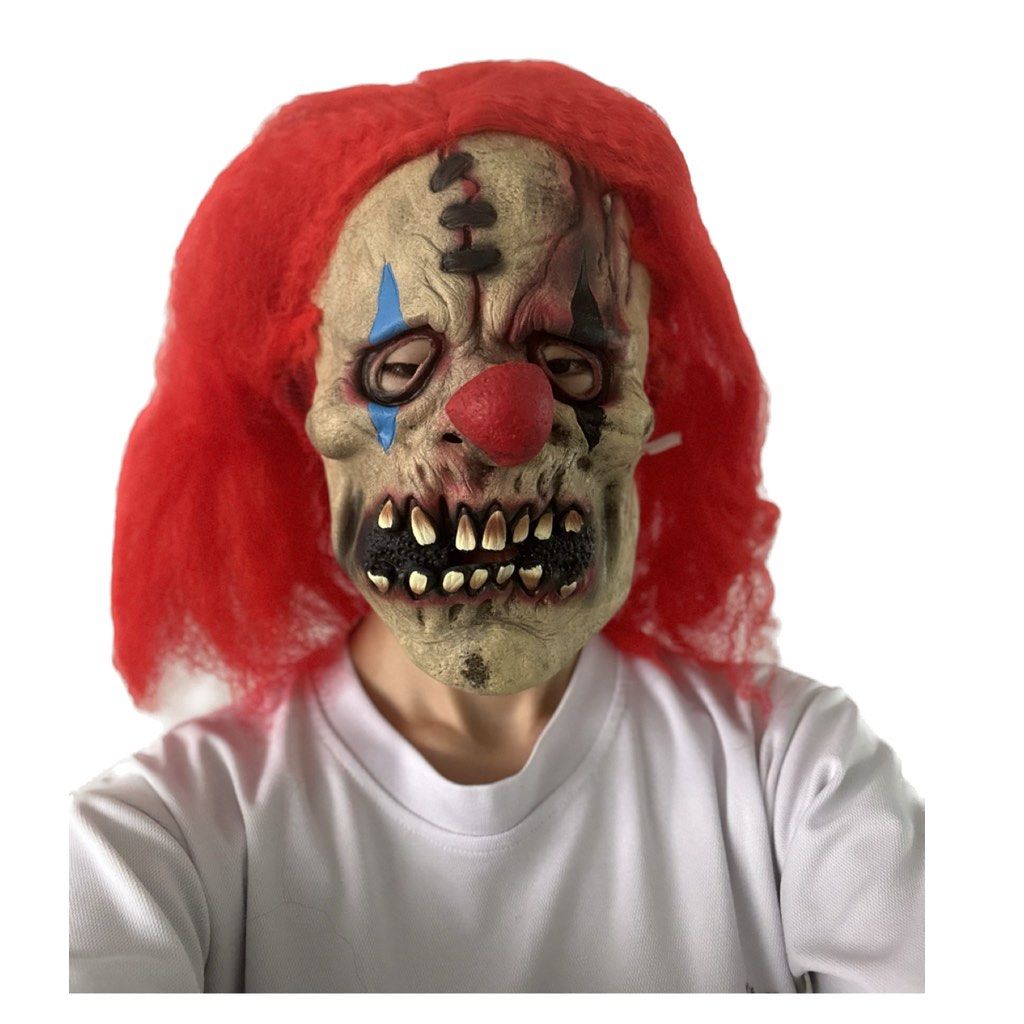 Adult Whacko Clown Full Face Mask, Adult Unisex, Size: Standard, Red