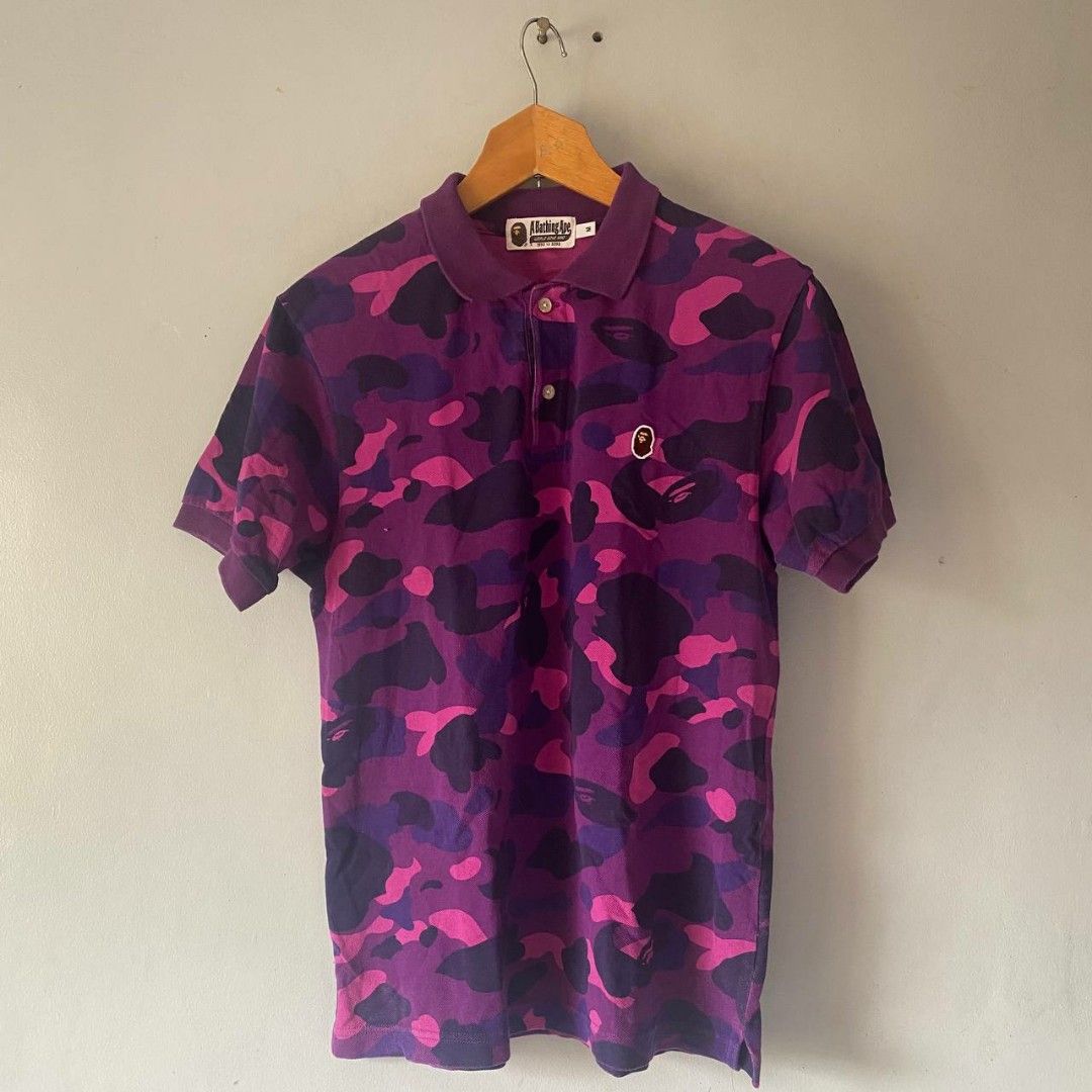 Bape Purple Camo Polo Shirt
