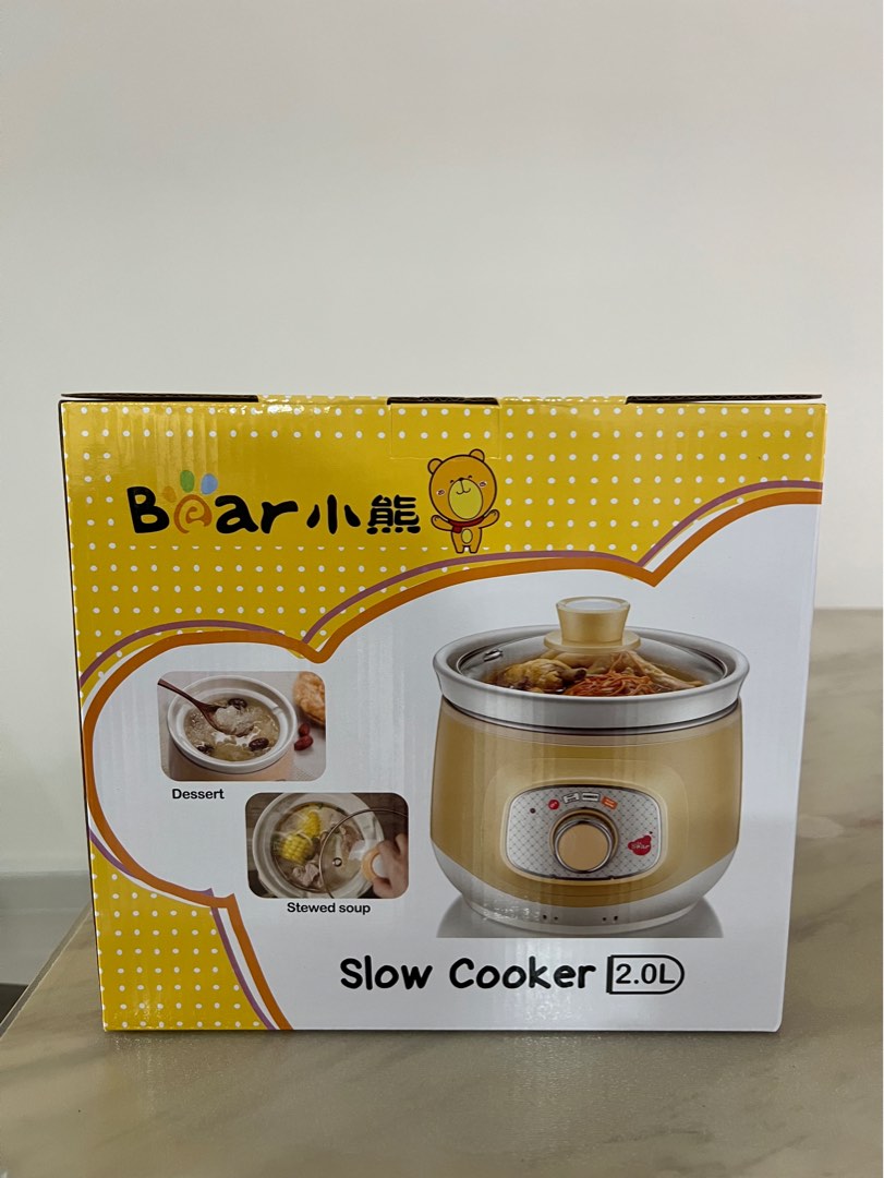Bear Electric Slow Cooker with Ceramic Pot 2L (DDGD20Q2), TV & Home