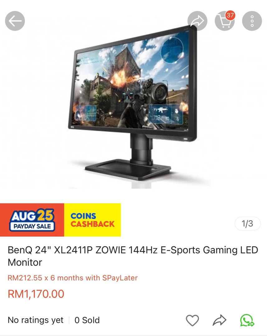 BenQ Zowie ” XLP Gaming Monitor, Computers & Tech, Parts