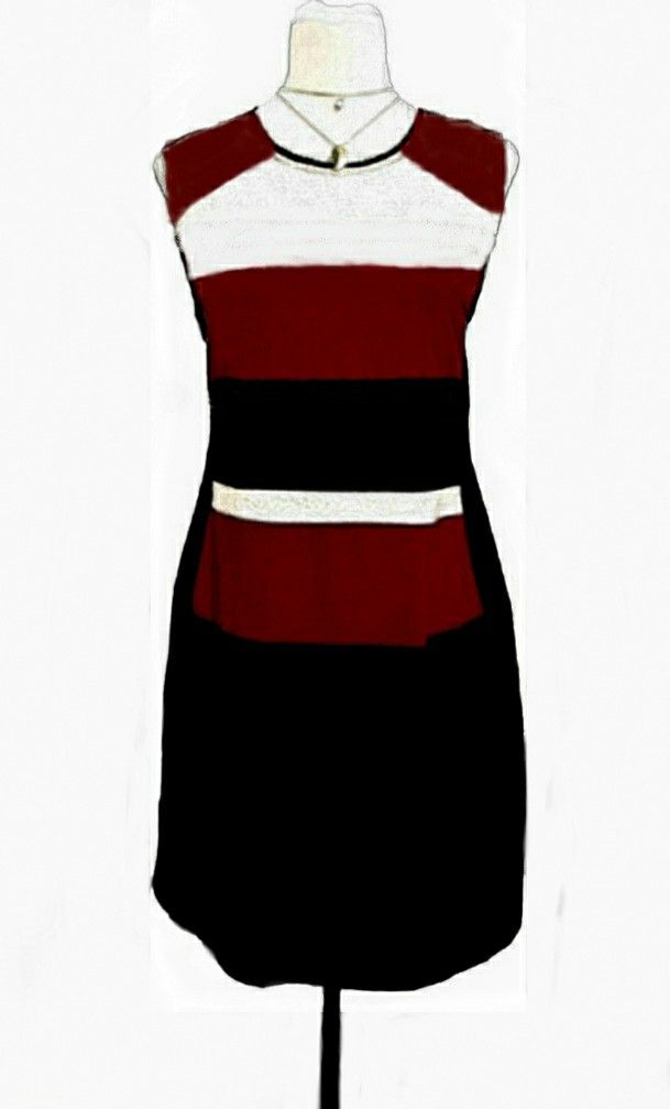 Black, Red & Silver White Color Block Sleeveless Dress, Women's Fashion,  Dresses & Sets, Dresses on Carousell