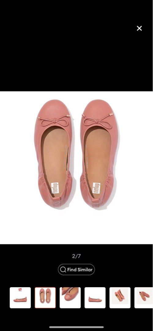BNIB FitFlop ALLEGRO Women s Bow Leather Ballet Pumps Warm Rose