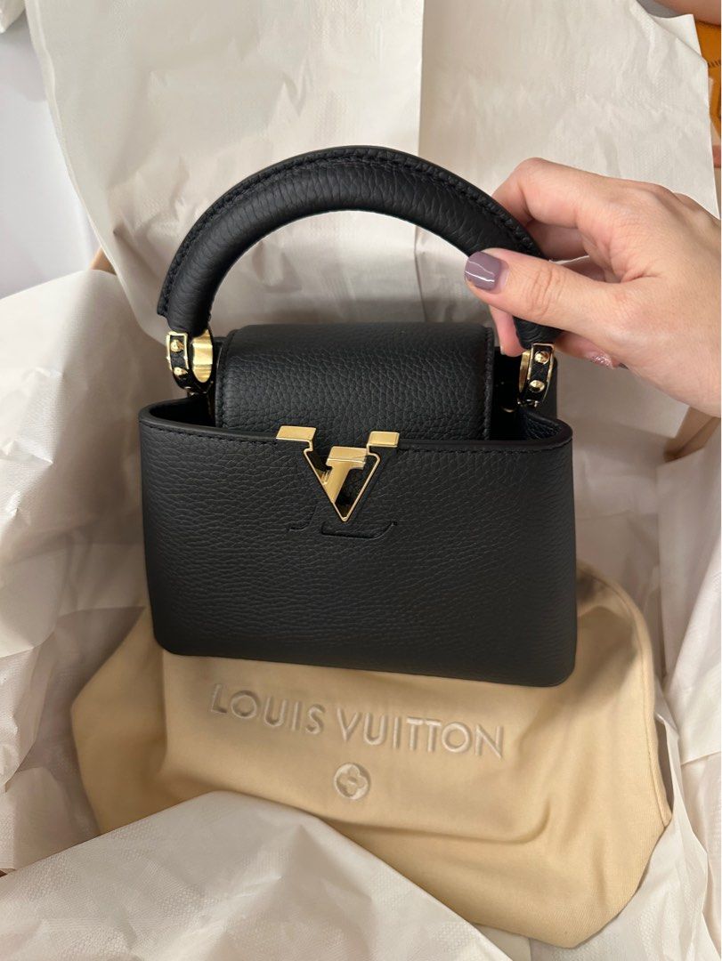 LOUIS VUITTON Capucines MINI Hand Shoulder Bag Leather Black M56669 from  japan