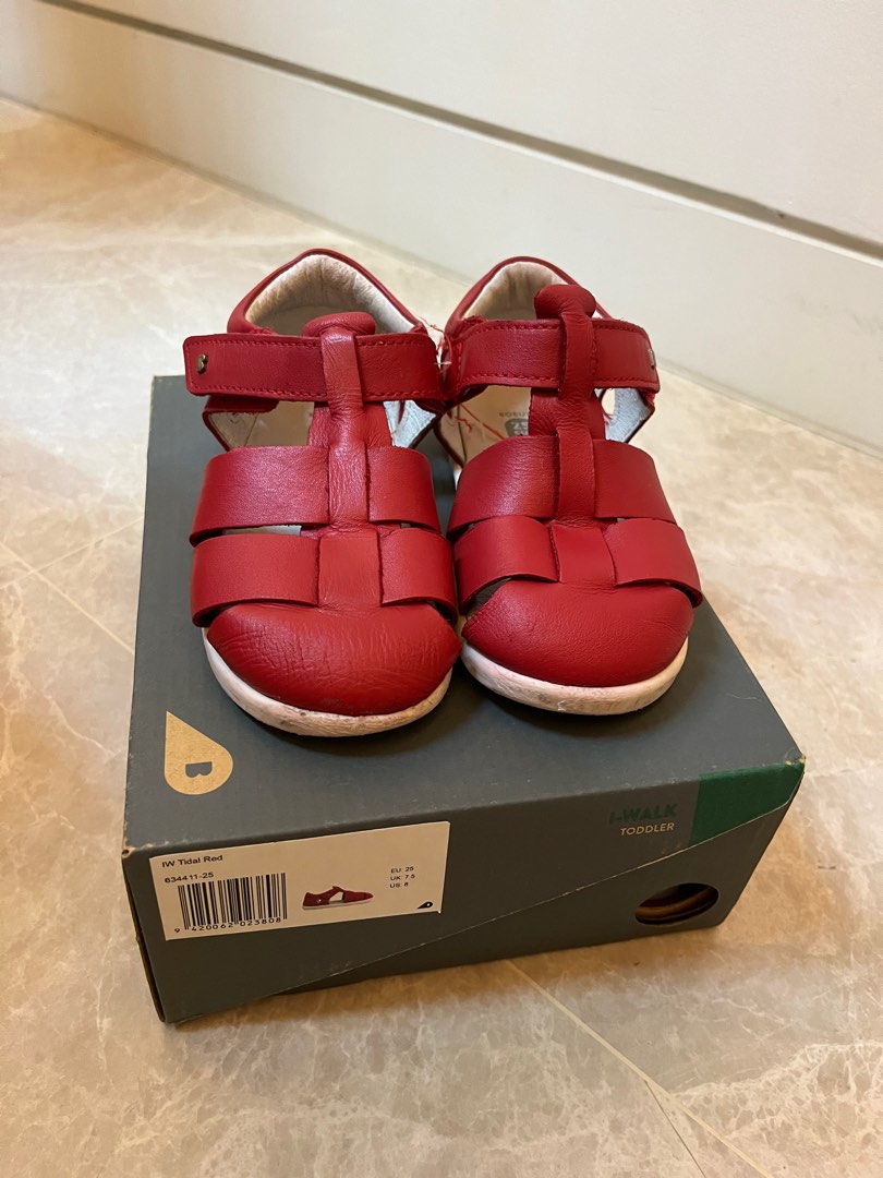Bobux tidal red covered toe sandals EU 25 Babies Kids Babies