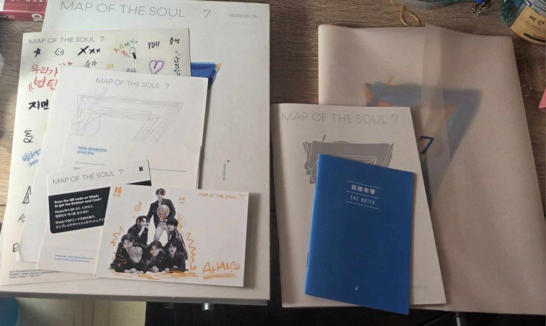 BTS Map of the Soul 7 (Category: CDs & DVDs) located in Taguig. Submitted by anjm2017 (Listing ID 1251167033, Image 3). Description: BTS Map of the Soul 7 Album Version 4 (PC included) Was bought in the Ncat store online during the Pandemic Slight damage at the front of the box (seen in the photo) Condition: 8/10- everything's in good condition, and the only flaw is in the front of the album Inclusions: Outbox Photo book Lyric Book Working CD The