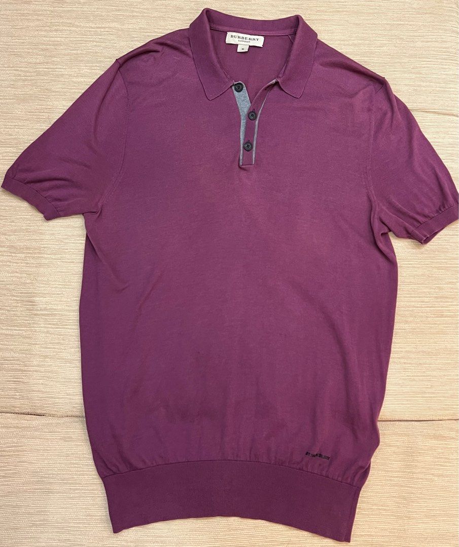 Burberry mens knit polo online