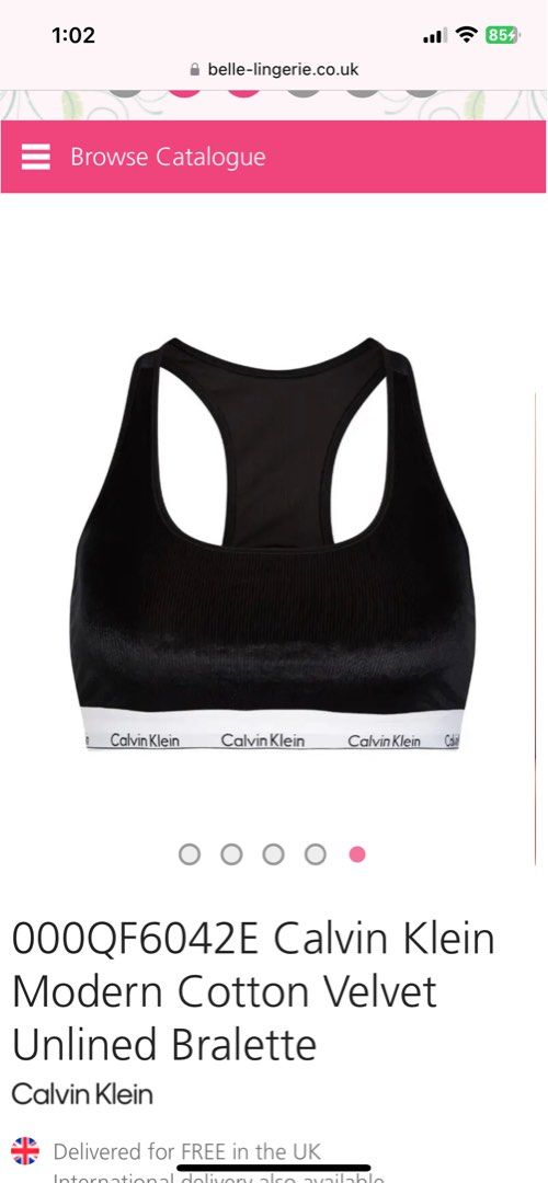 Calvin Klein Modern Cotton Velvet Unlined Bralette - Belle Lingerie