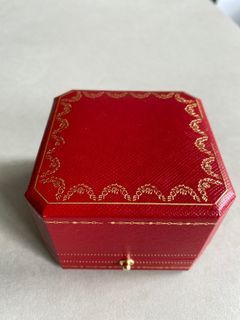 Authentic Cartier Red Paper Gift Bag With Ring & Necklace Jewelry Empty Box  Lot