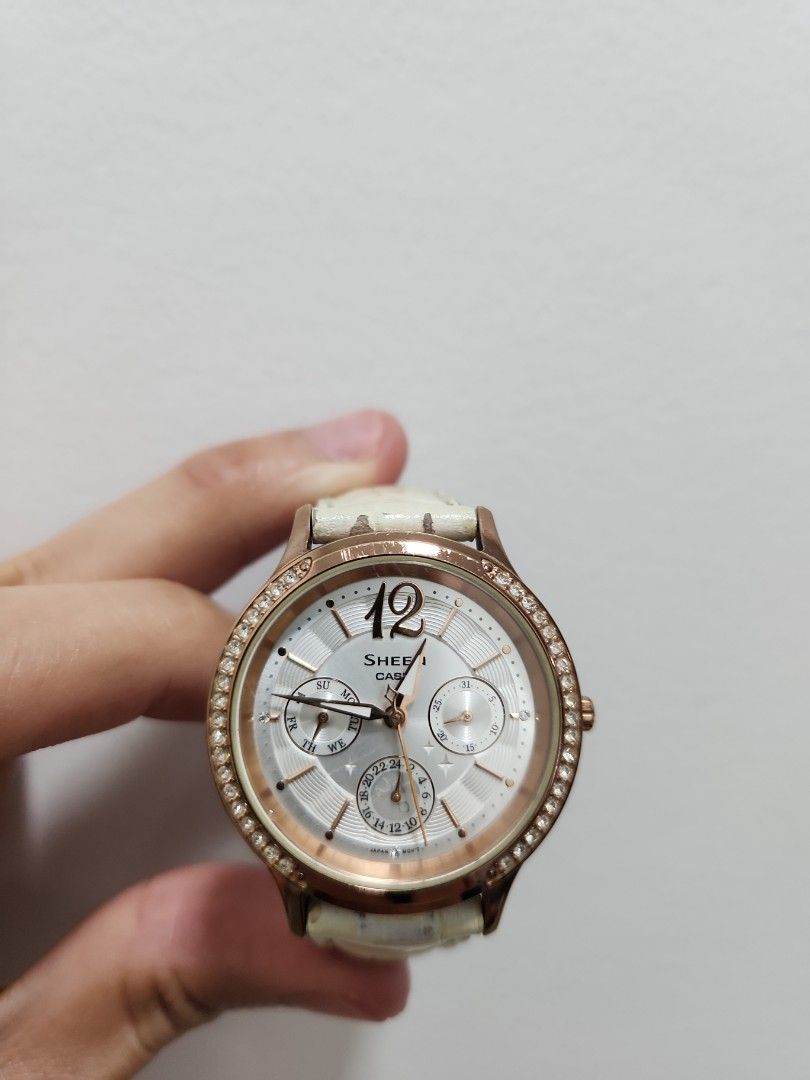 Casio Sheen rose gold watch