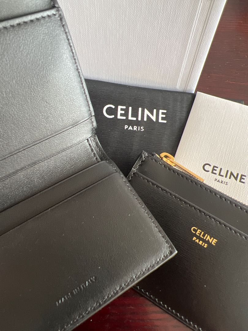 Celine Triomphe Compact Wallet Black Shiny Calfskin – ＬＯＶＥＬＯＴＳＬＵＸＵＲＹ