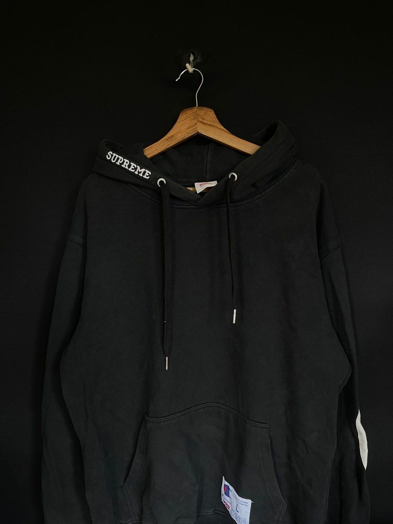 Champion x supreme hoodie black top