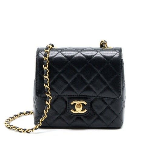 Chanel Mini Square So Black, Luxury, Bags & Wallets on Carousell