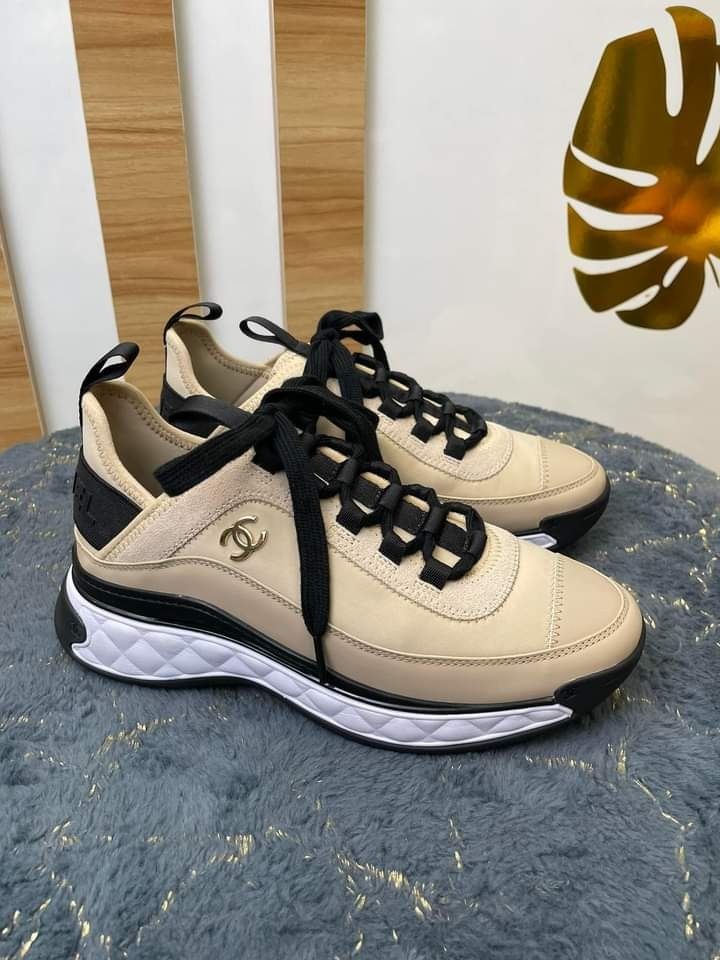 Chanel online satin sneakers