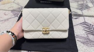 New 23C CHANEL Lambskin Mini Flap LIM ED Bag STRASS PEARLS Gold