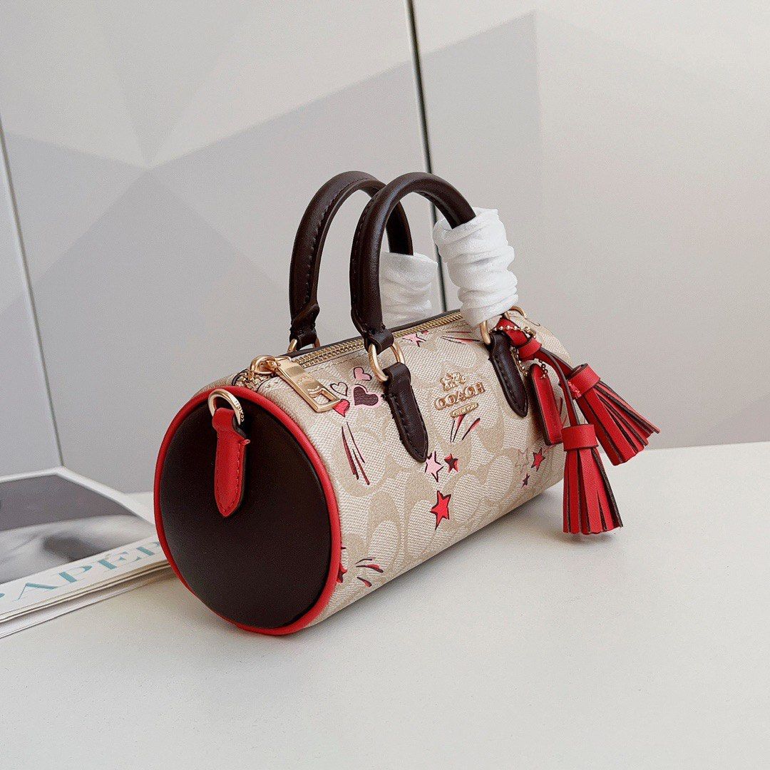Coach dalmatian barrel new arrivals bag