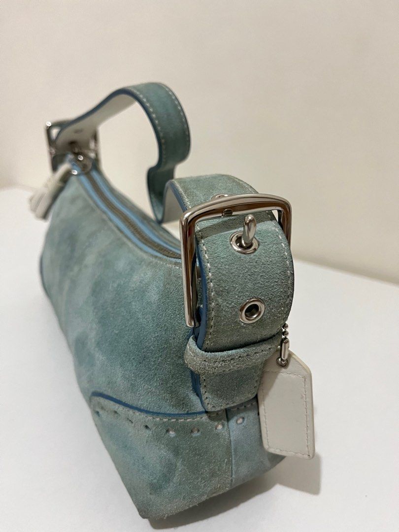 Coach blue suede purse hot sale