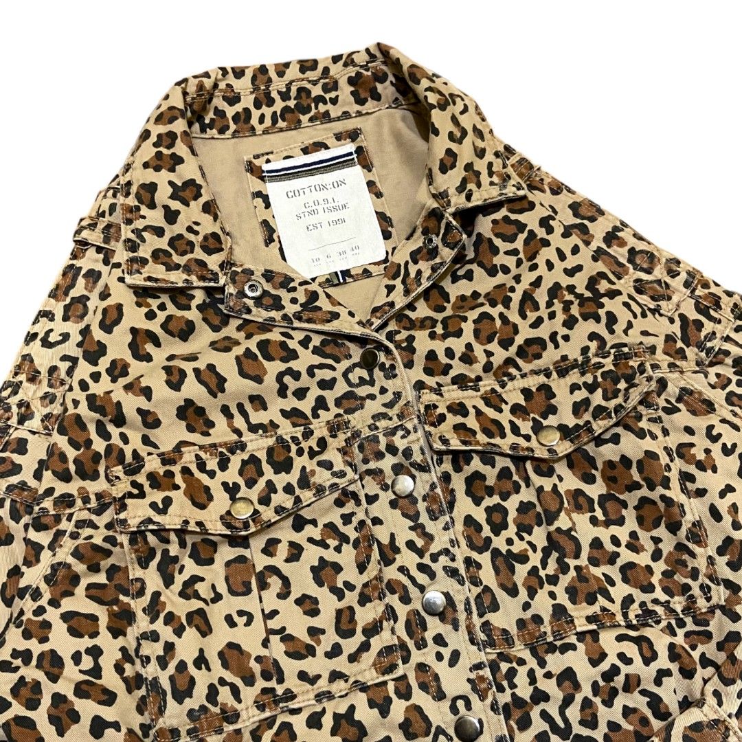 Leopard online trucker jacket