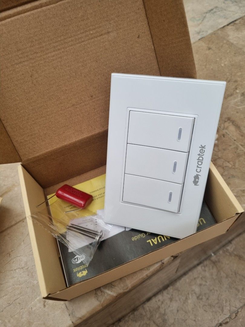 CrabTek Smart Switch - BNEW (Category: Electrical, Adaptors & Sockets) located in Las Pinas. Submitted by katdideles (Listing ID 1251179012, Image 2). Description: CrabTek smart light switch. got these from shopee for almost 2.6k. selling for php 1.8k. these were never used. selling du to wiring incompatibility. 3 units with 1, 2, 3 switches are available - buyer must get all three. buyer to shoulder shipping from las pinas..