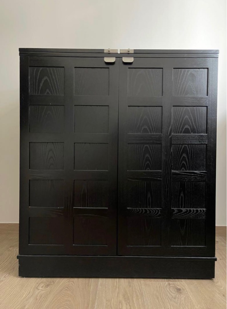 Crate and barrel shop steamer bar cabinet