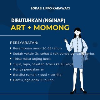 Dicari ART + Momong Anak Tangerang Pengalaman