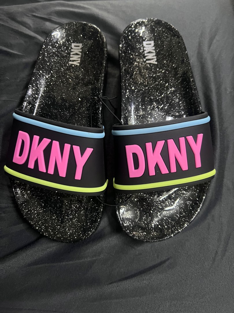 dkny black slides