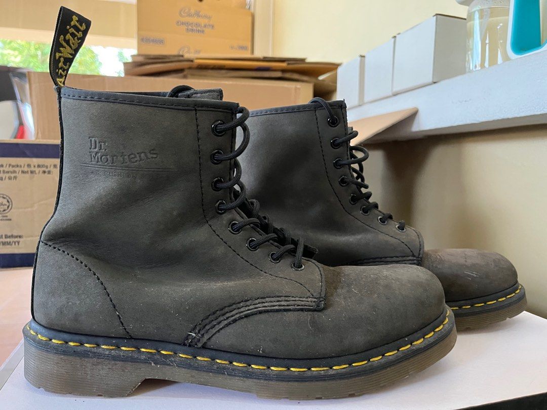 Dr. Martens Grey Boot Men s Fashion Footwear Boots on Carousell