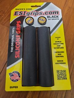 ESI Racer's Edge 100% Silicone Thin MTB Bike Grips Racers 30mm x 130mm -  Black