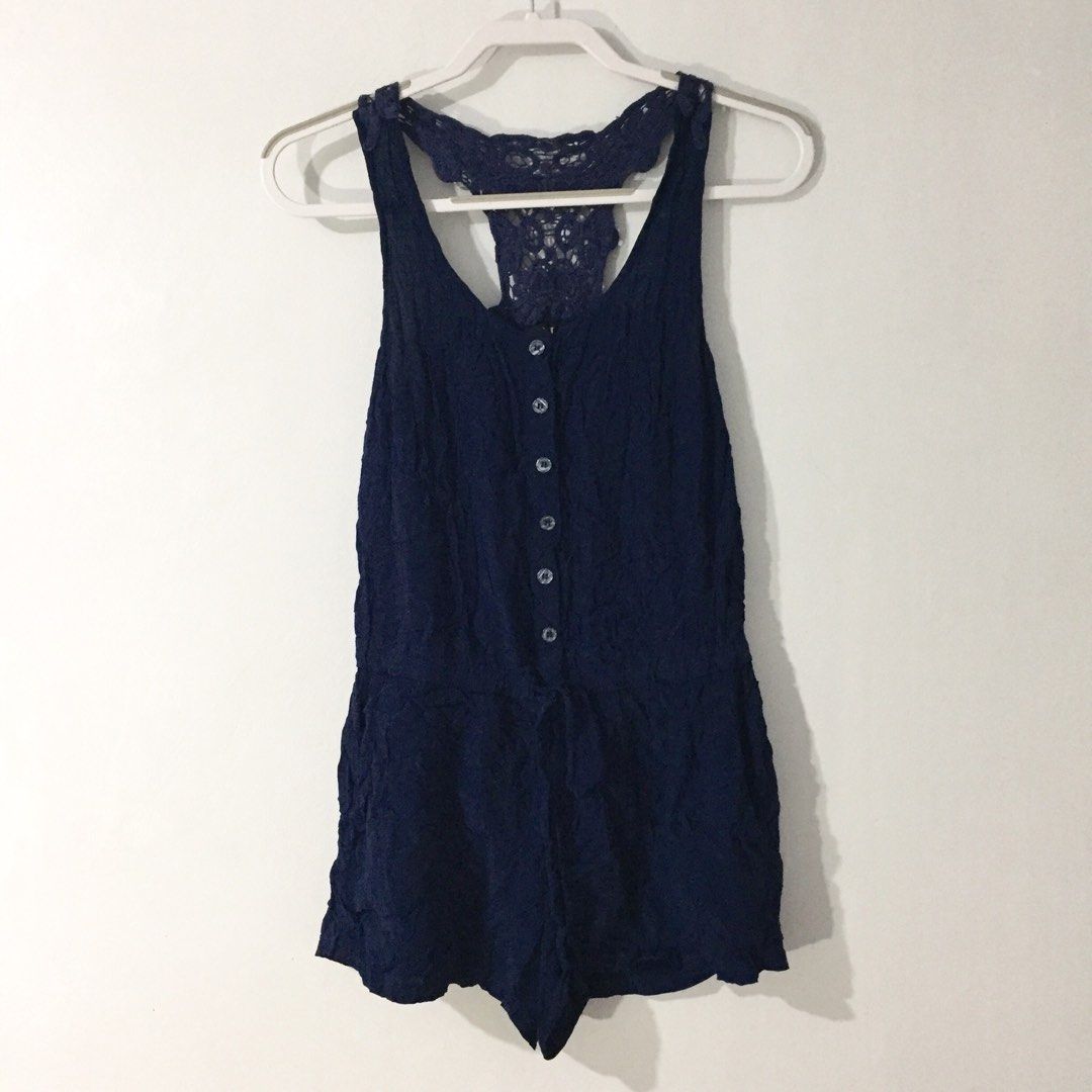 Forever 21 blue romper on sale
