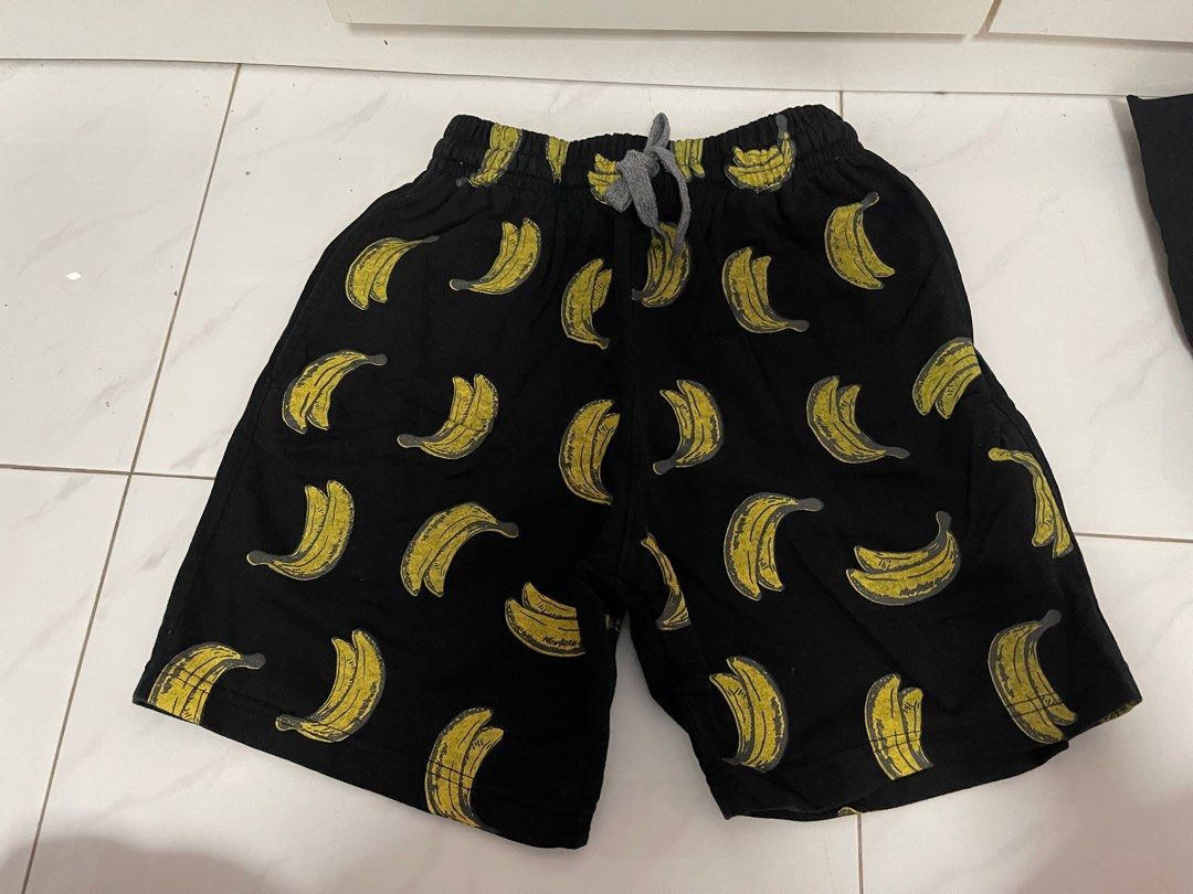 Fruits shorts black white banana durian Men s Fashion Bottoms