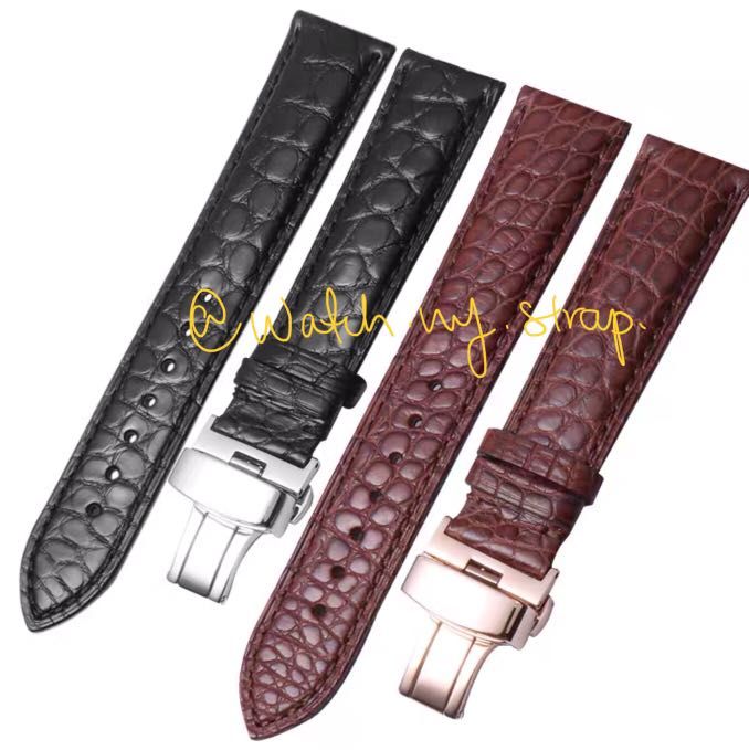 EXOTIC GENUINE ALLIGATOR SKIN LEATHER STRAP WITH PIN BUCKLE OR