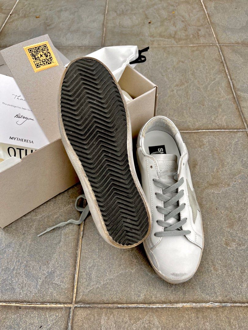 Golden Goose white sneakers with hidden wedge receipt available