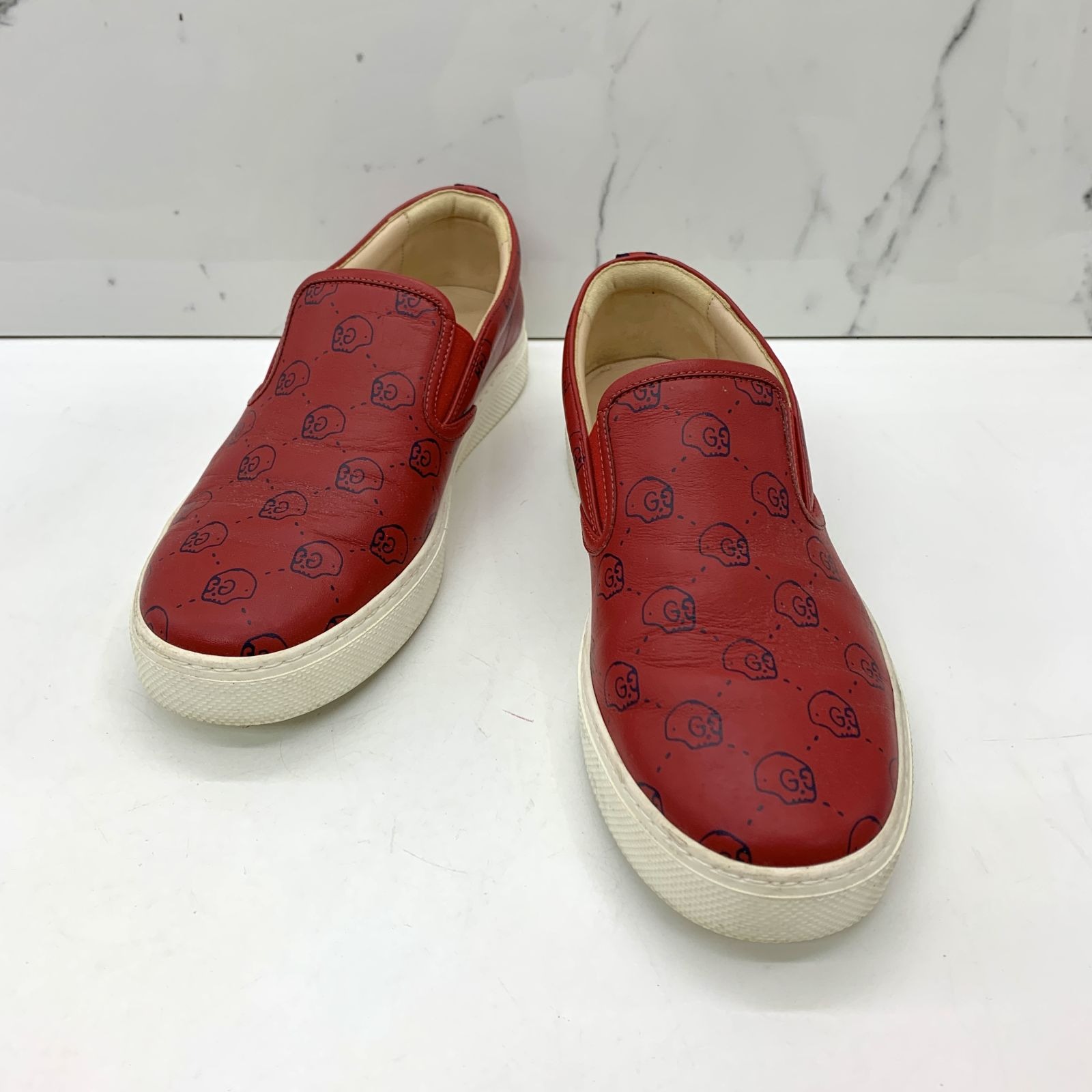 Red slip on shoes discount