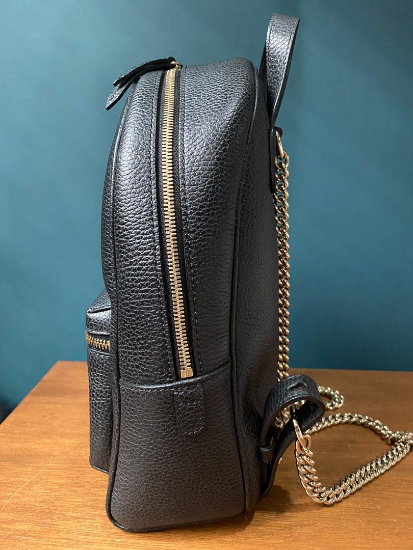Gucci Soho Chain in Black Leather Backpack