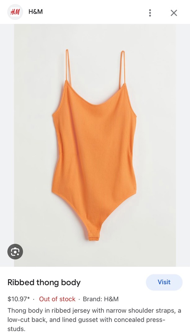 H M Orange Body Suit Women s Fashion Tops Others Tops on Carousell