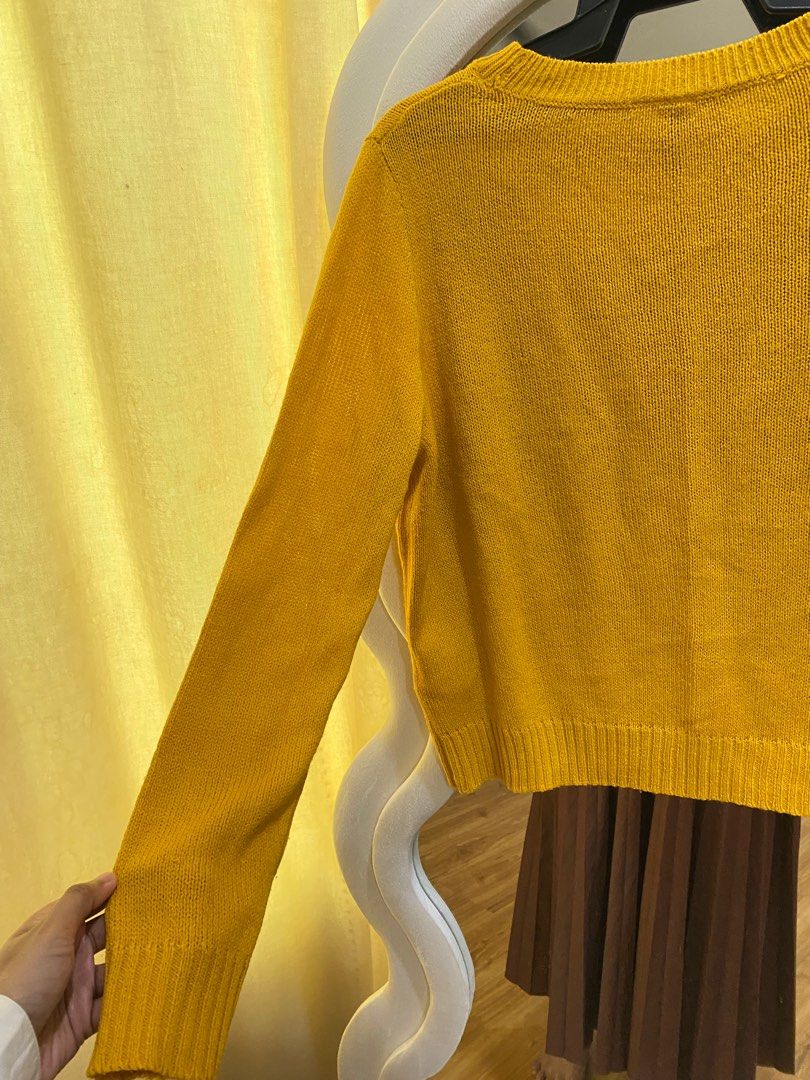 H M Knitwear Jumper Sweater in Yellow Mustard Women s Fashion