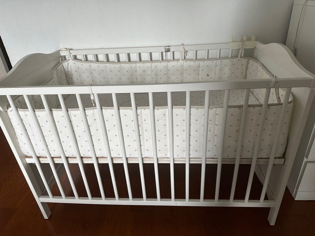 Grey ikea crib cheap