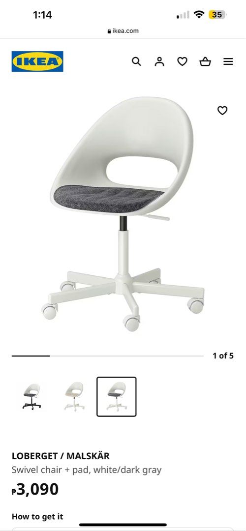 Ikea Loberget Chair Office Desk on Carousell