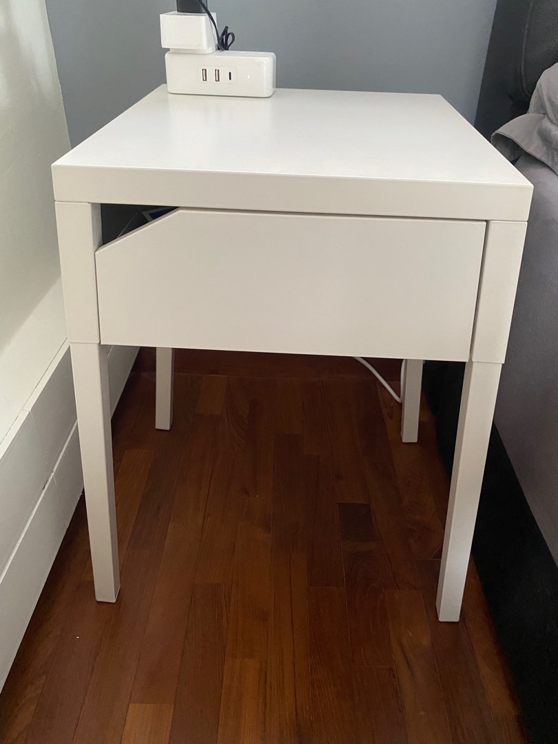 Ikea Side Table white bedside, Furniture & Home Living, Furniture
