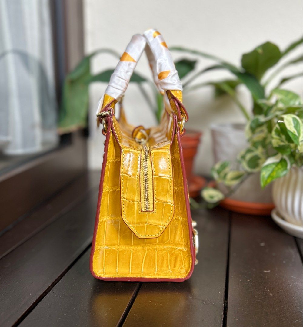 Yellow new arrivals crocodile bag